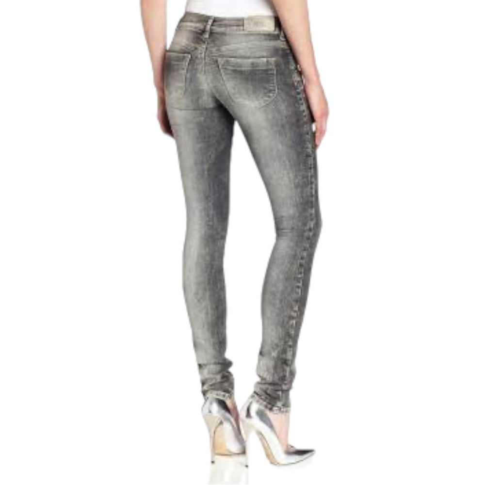 Diesel Livier Black Distressed Super Low Waist Jeans jegging Size 25 NWT $228